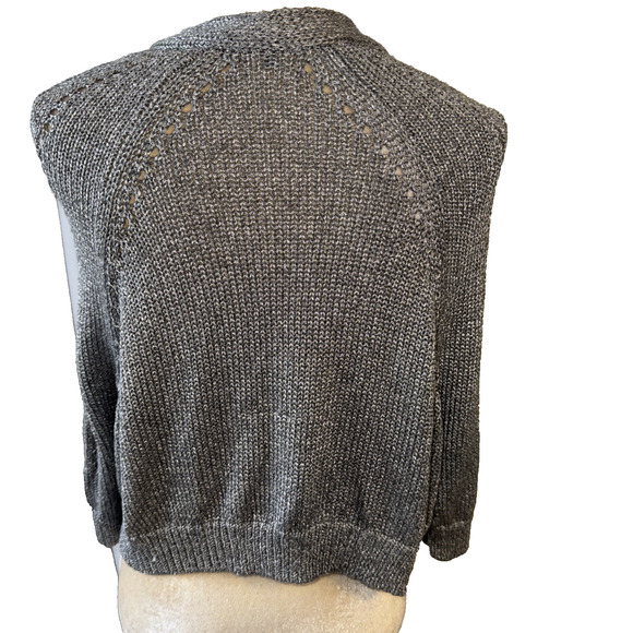 Vince Knot Gray Knit Short Sleeve Cardigan Size S - Picture 5 of 9